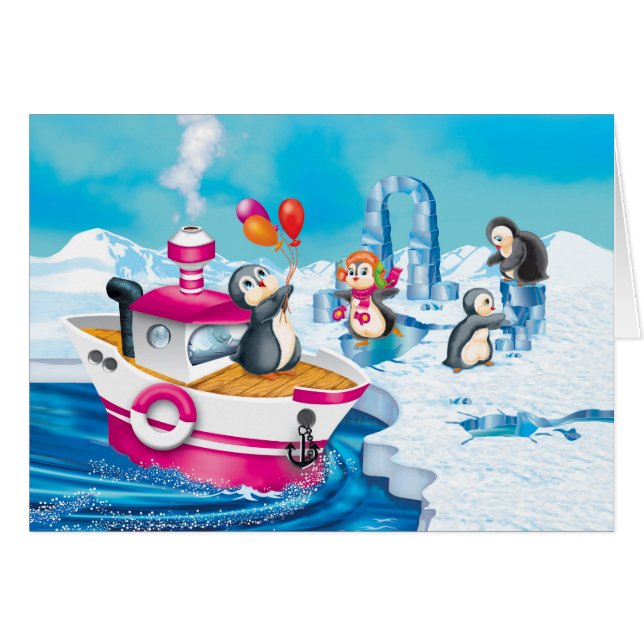 Pinguine in der Antarktis (Vorderseite (Horizontal))