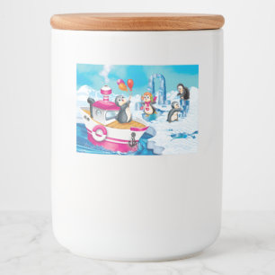 Pinguine in der Antarktis Lebensmitteletikett