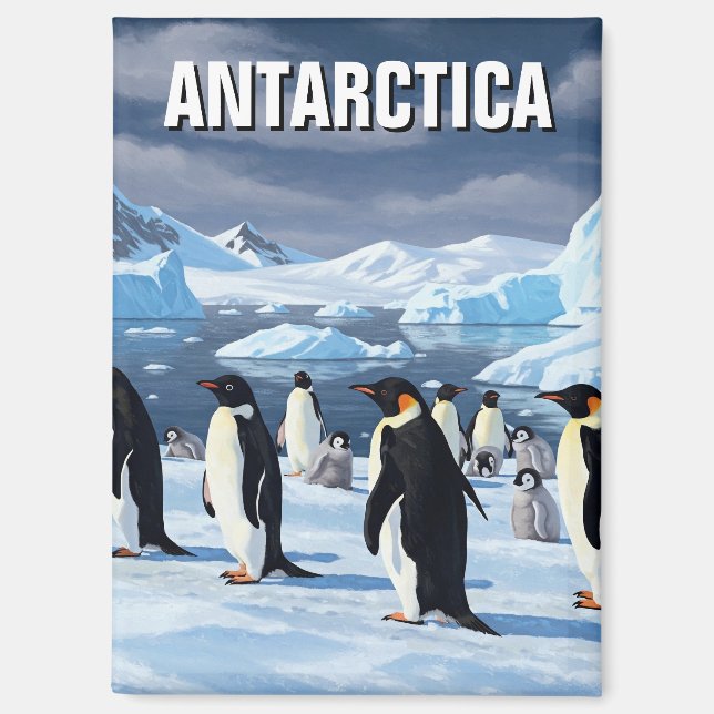 Pinguine in der Antarktis Magnet (Vorderseite)