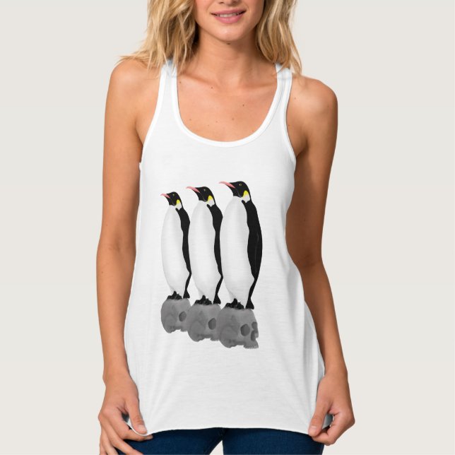 Pinguine in der Antarktis Stehend auf den Schädeln Tank Top (Vorderseite)