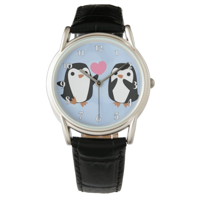 Pinguine in der Liebe Armbanduhr (Vorderseite)