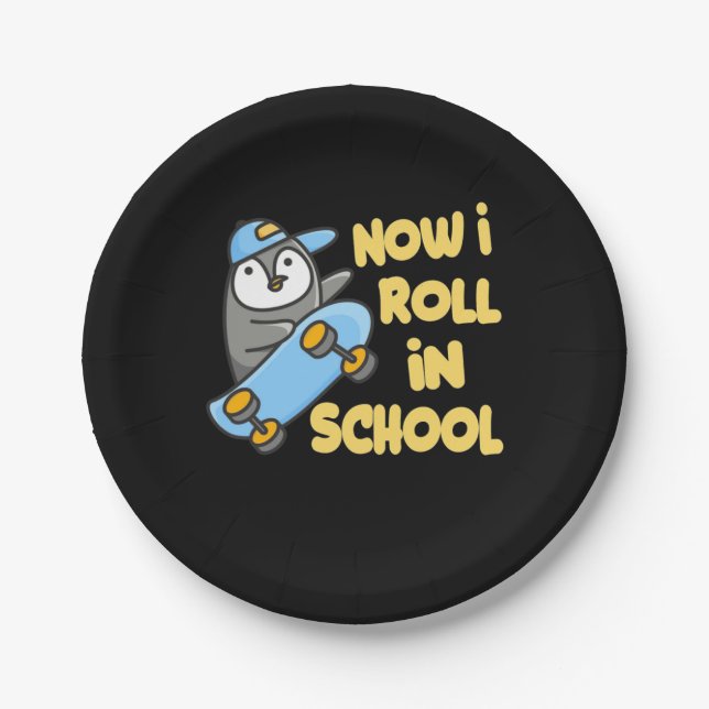 Pinguine jetzt, wo ich in der Schule bin Pappteller (Vorderseite)
