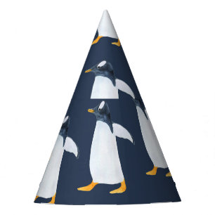 Pinguine: Kleine dunkle Wasserfarbe Partyhütchen