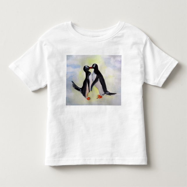 Pinguine Kleinkind Fine Jersey T - Shirt, White Kleinkind T-shirt (Vorderseite)