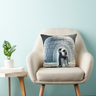 Pinguine langsamer Tanz neben dem Iglu Kissen