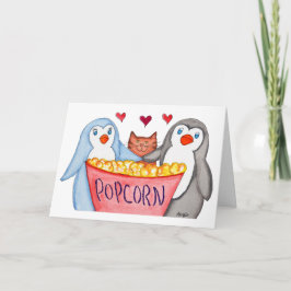 Pinguine Liebe Popcorn Karte
