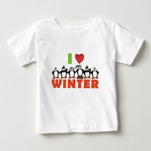 Pinguine Liebe Winterhemden und Geschenke Baby T-shirt (Vorderseite)