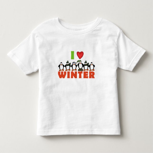 Pinguine Liebe Winterhemden und Geschenke Kleinkind T-shirt (Vorderseite)