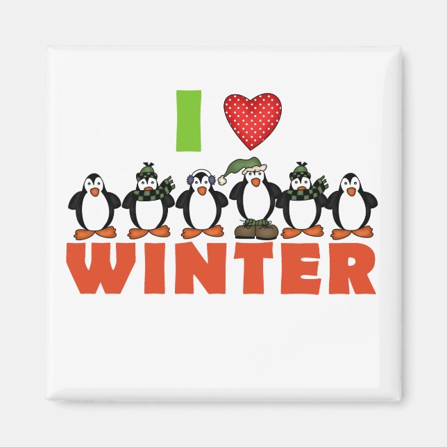 Pinguine Liebe Winterhemden und Geschenke Magnet (Vorne)
