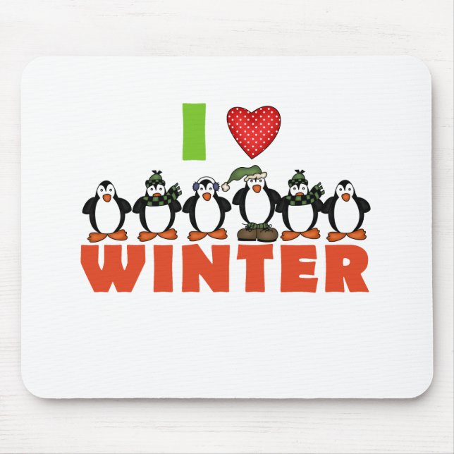 Pinguine Liebe Winterhemden und Geschenke Mousepad (Vorne)