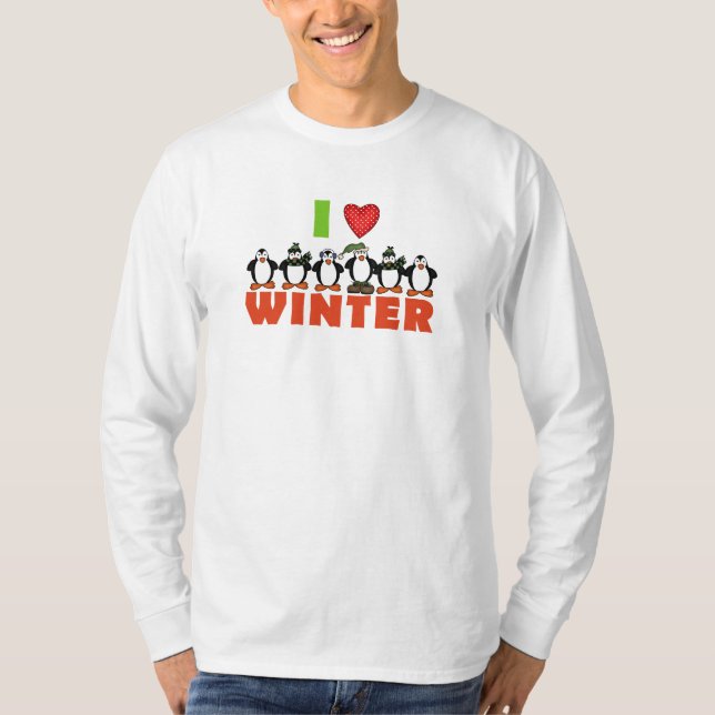 Pinguine Liebe Winterhemden und Geschenke T-Shirt (Vorderseite)