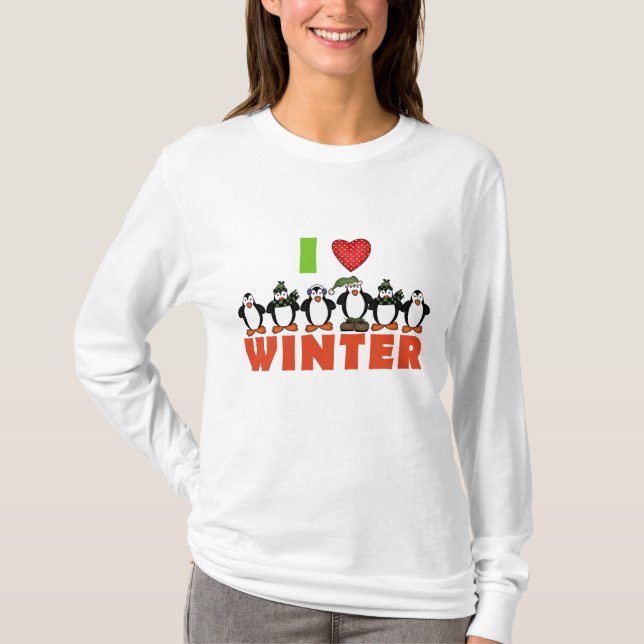 Pinguine Liebe Winterhemden und Geschenke T-Shirt (Vorderseite)