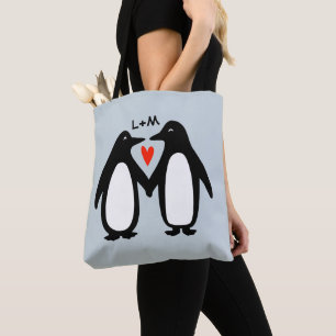 Pinguine lieben süße Paare personalisierte Anfangs
