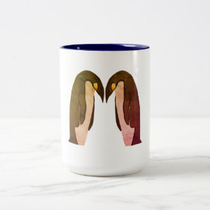 Pinguine lieben zweifarbige tasse