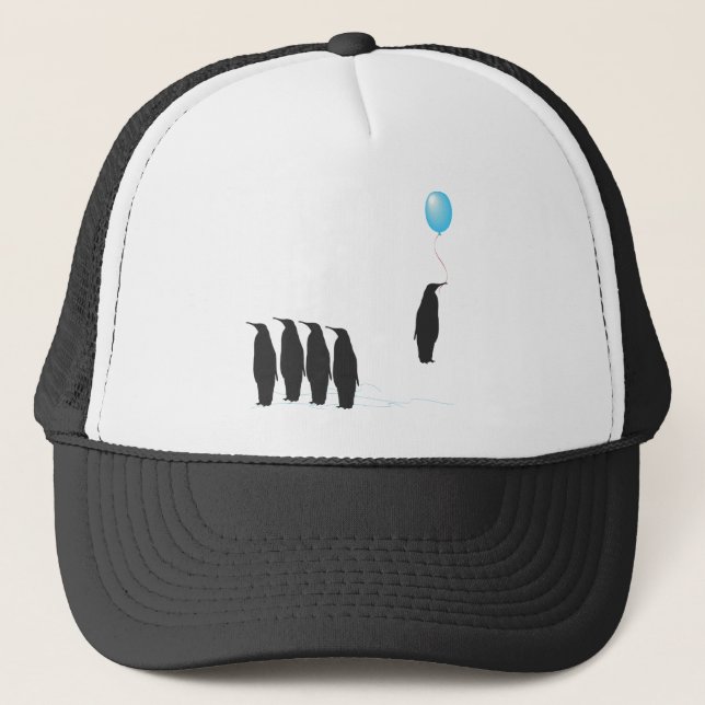 Pinguine mit Ballonhut Truckerkappe (Vorderseite)