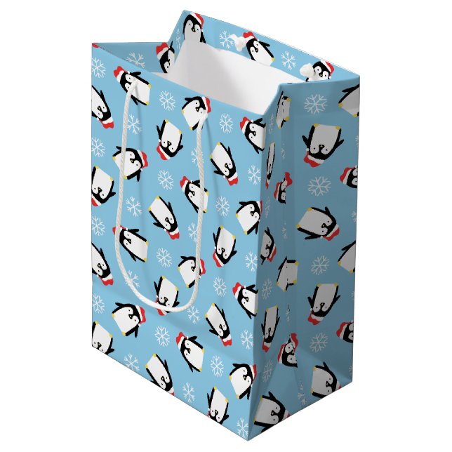 Pinguine Mittlere Geschenktüte (Vorderseite Schrägansicht)