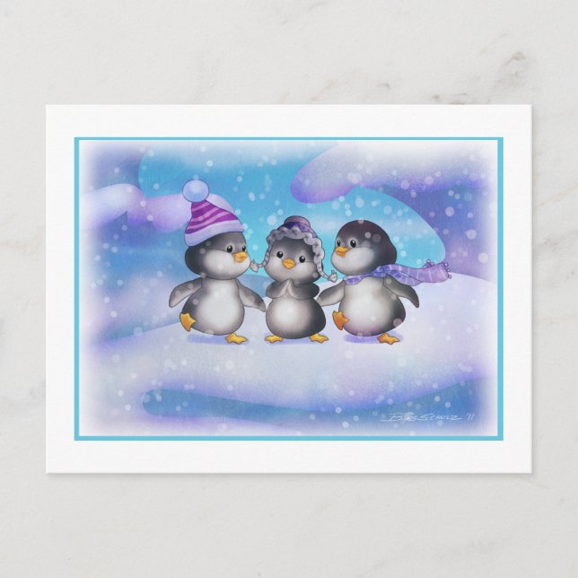 Pinguine Postkarte (Vorderseite)