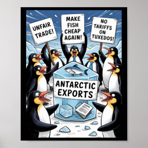 Pinguine protestieren gegen Trump-Zölle Funny Peng Poster