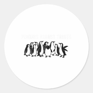 Pinguine protestieren gegen Zölle Funny Pinguin Ta Runder Aufkleber