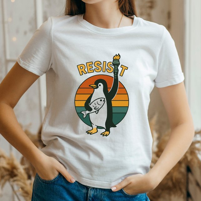 Pinguine RESIST Shirt, Pinguine gegen Zolltarife T T-Shirt (Von Creator hochgeladen)