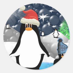 Pinguine Runder Aufkleber