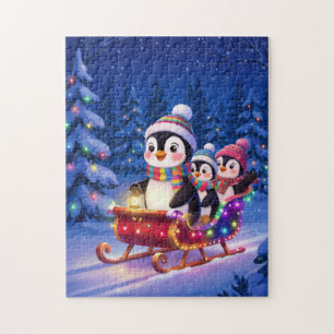 Pinguine Schlittenfahren Puzzle