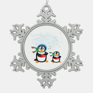 Pinguine Schneeflocken Zinn-Ornament