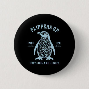 Pinguine schwinken lustige politische Anti-Zoll-A Button