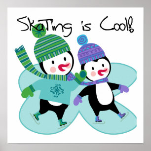 Pinguine Skaten ist Cool Poster