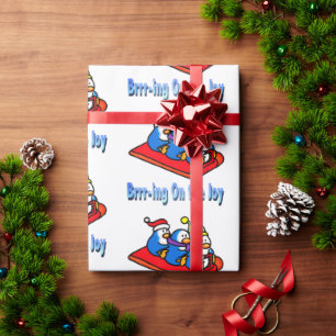 Pinguine Sledings Winter Holiday Scene Geschenkpapier