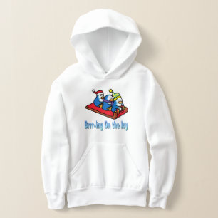 Pinguine Sledings Winter Holiday Scene Hoodie