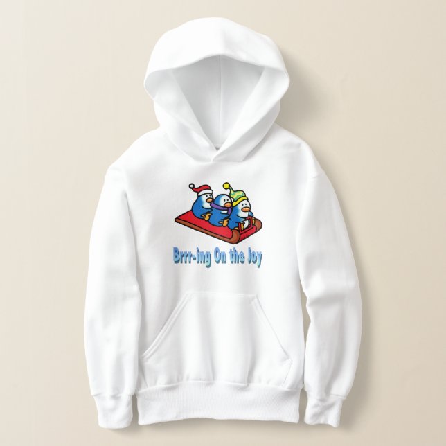 Pinguine Sledings Winter Holiday Scene Hoodie (Ablage )