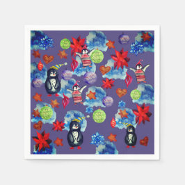 Pinguine & Stars Napkins Serviette