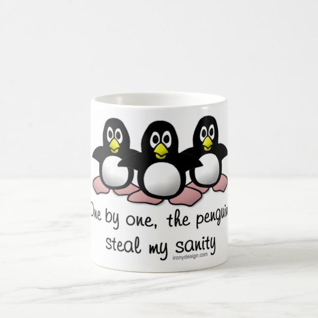 Pinguine stehlen meine Vernunft Kaffeetasse (Mittel)