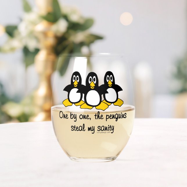 Pinguine stehlen mir meine Vernunft Weinglas Ohne Stiel (Insitu (Hochzeit))