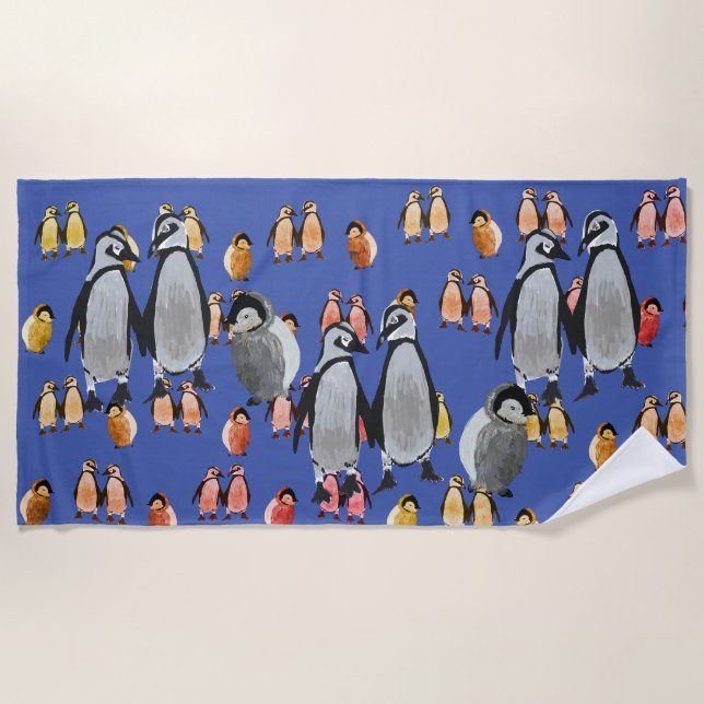 Pinguine Strandtuch (Vorderseite)