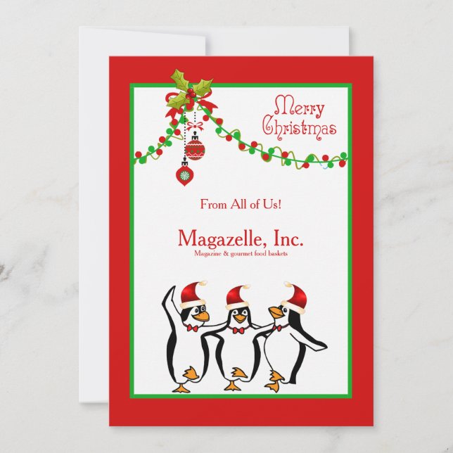 Pinguine Tancing Holiday Card Feiertagskarte (Vorderseite)
