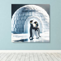 Pinguine tanzen langsam von Iglu