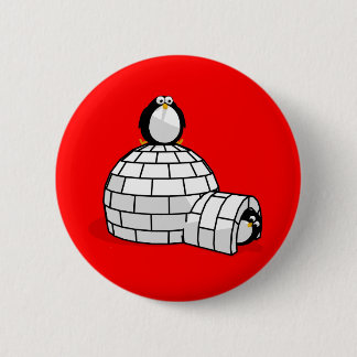 Pinguine u. Iglu-Knopf Button