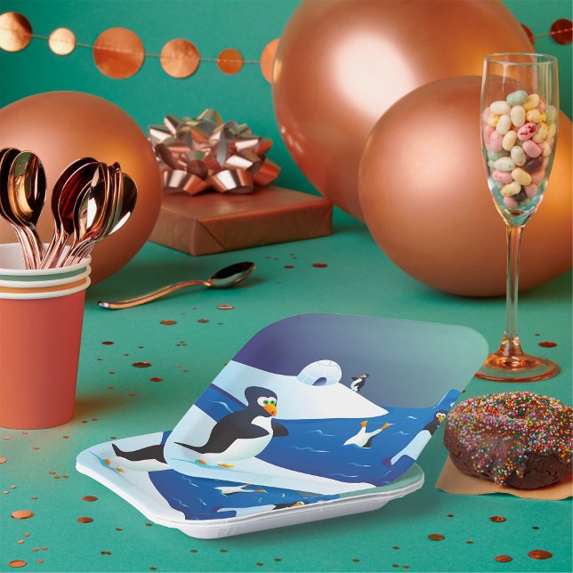 Pinguine und Eis Pappteller (Von Creator hochgeladen)