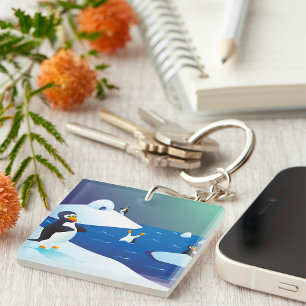 Pinguine und Eis Schlüsselanhänger