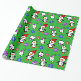 Pinguine und Schneeflocken Niedlich Weihnachten Geschenkpapier