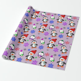 Pinguine und Schneeflocken Niedlich Weihnachten Geschenkpapier