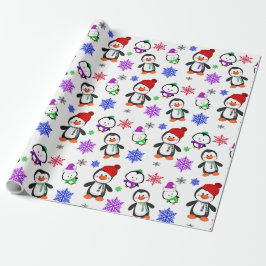 Pinguine und Schneeflocken Niedlich Weihnachten Geschenkpapier