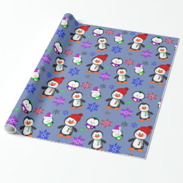 Pinguine und Schneeflocken Niedlich Weihnachten Geschenkpapier