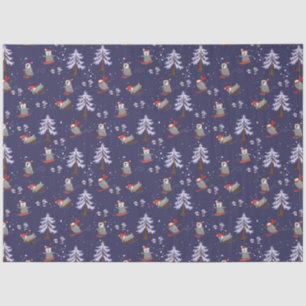 Pinguine und Tissue of Christmas Trees Seidenpapier