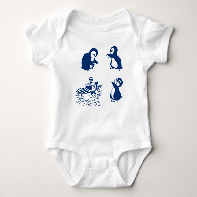 Pinguine, Wale und Dolphin Baby Strampler (Vorderseite)