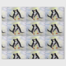 Pinguine Watercor Art Matte Wrapping Paper Geschenkpapier