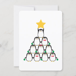 Pinguine Weihnachtsbaum - Feiertagskarte
