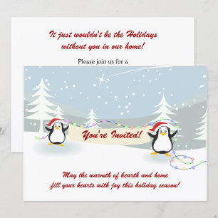 Pinguine Winterszene Feierlichkeiten Einladungen